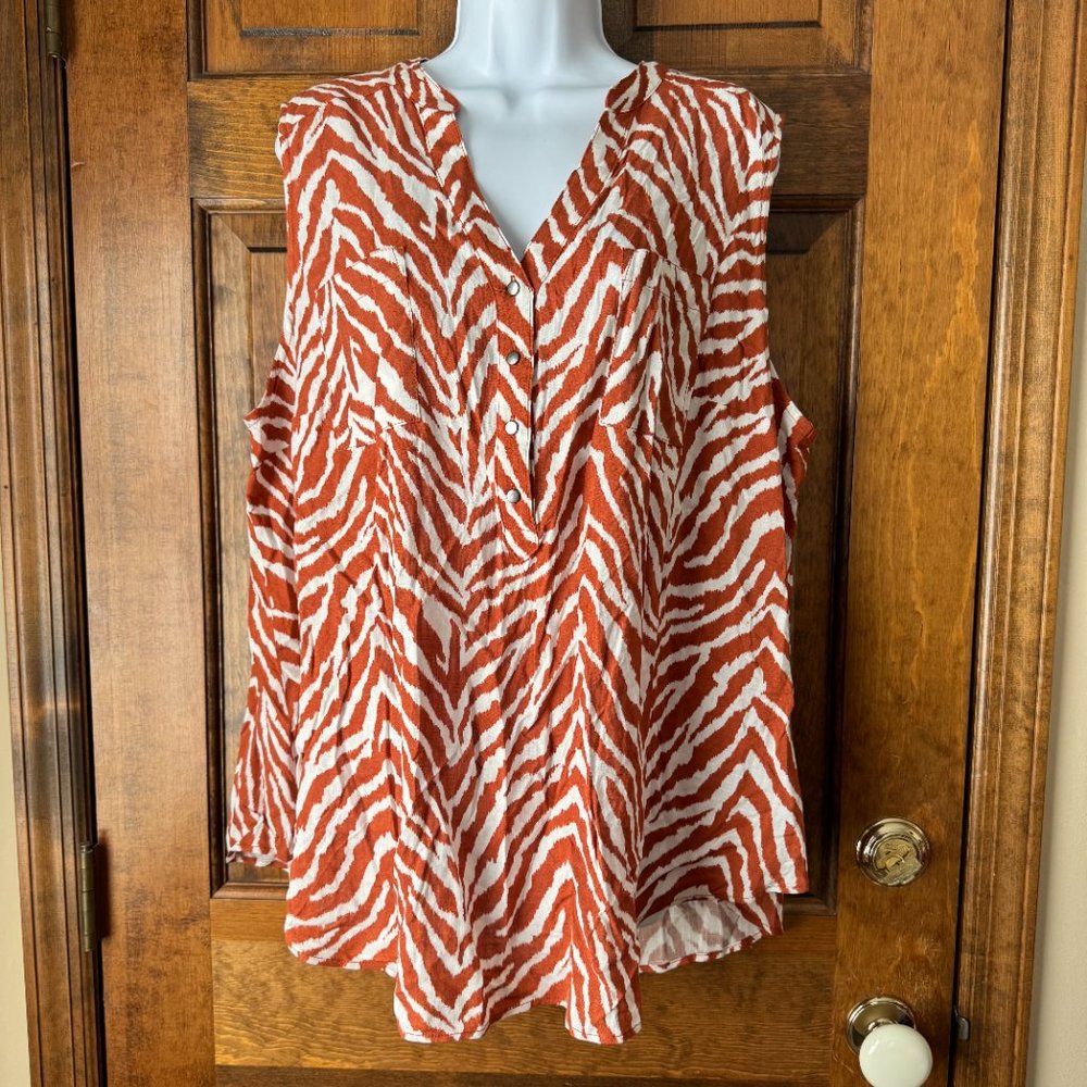 NWT Torrid Brown & Ivory Zebra Sleeveless Tunic Size 2 (18-20)